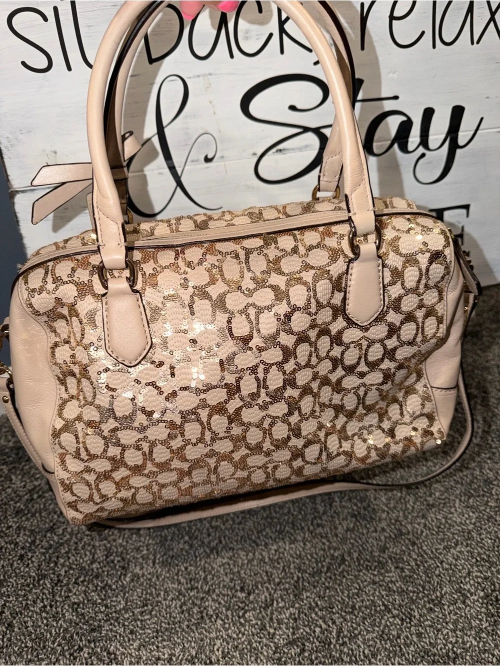 Coach poppy Sequin vintage satchel